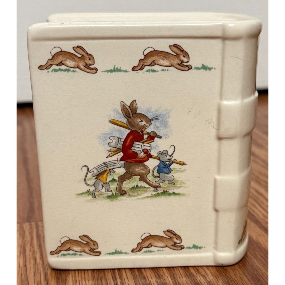 Royal Doulton Fine China VTG‎ Bunnykins Book Coin Bank Play Cricket Jumping Rope